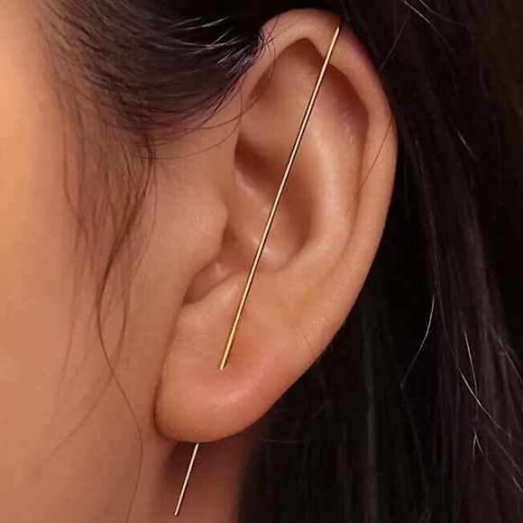 🔵𝟲𝟱%𝗢𝗙𝗙 𝗯𝘂𝗻𝗱𝗹𝗲𝘀 𝟯+🔵 NEW Simple Minimalist Ear Hook Crawler Earring - Picture 1 of 12